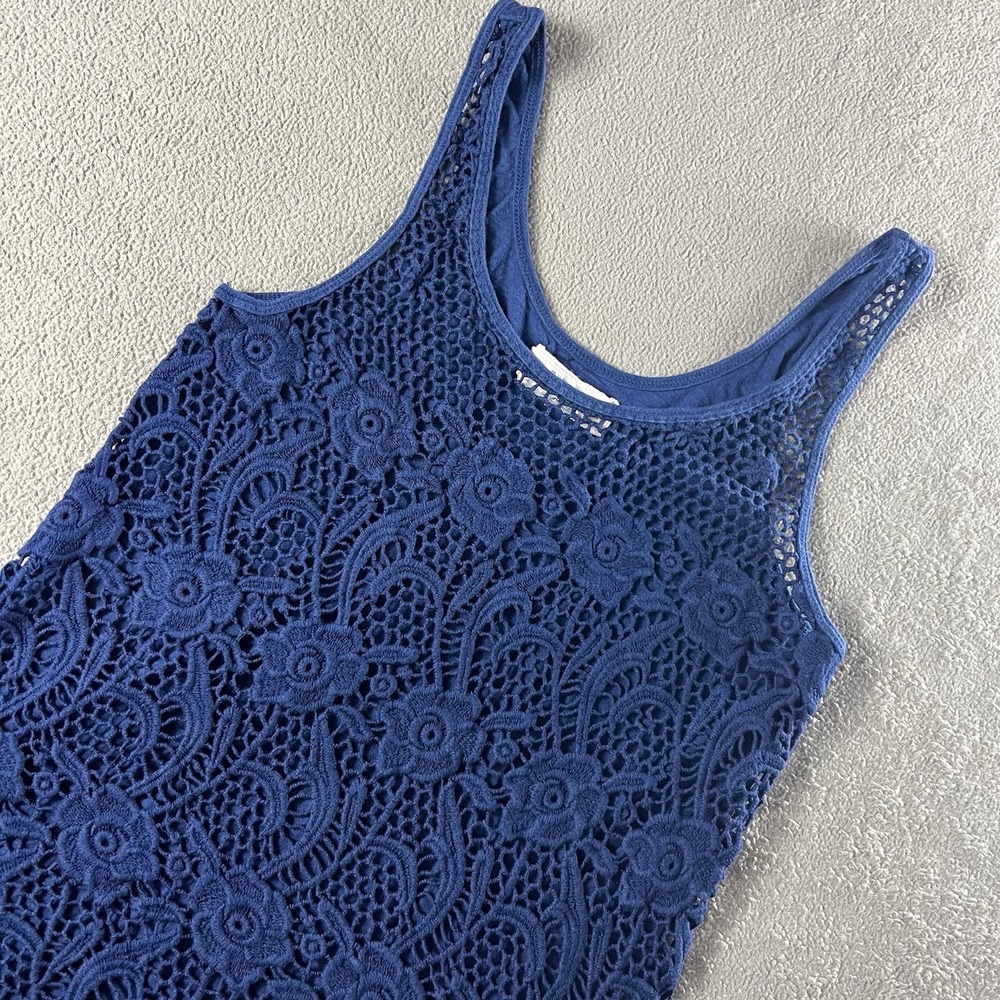 Abercrombie And Fitch Shirt Women's Sz XS Floral Embroidered See Through Tanktop